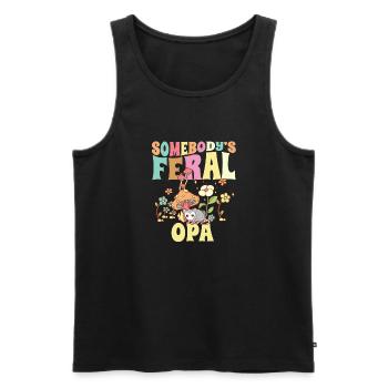 Somebody's Feral Opa German Grandfather Wild - Männer Premium Bio Tank Top - Schwarz - Vorne - Michal (187cm)