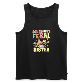 Somebody's Feral Sister Wild Family Opossum - Männer Premium Bio Tank Top - Schwarz - Vorne - Michal (187cm)