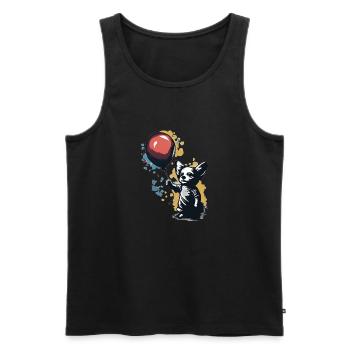 Chihuahua | Ballon | Niedlicher Hund | Welpe | - Männer Premium Bio Tank Top - Schwarz - Vorne - AI Model Male 178 light (178cm)