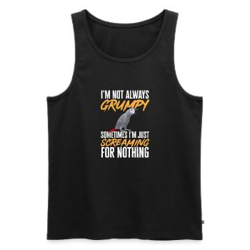Graupapagei African Grey Parrot Papagei - Männer Premium Bio Tank Top - Schwarz - Vorne - Michal (187cm)