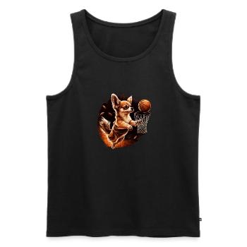 Chihuahua | Basketball Spieler | Sport Dunk | - Männer Premium Bio Tank Top - Schwarz - Vorne - Michal (187cm)