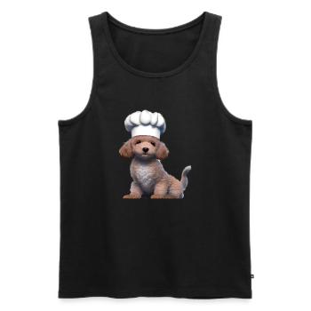 Caniche Chiot Chien Amour Caniche Chien Propriétaire Chien Chiot - Débardeur bio Premium Homme - noir - Devant - AI Model Male 178 light (178cm)
