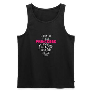 Idée Cadeau Future Maman Enceinte - Débardeur bio Premium Homme - noir - Devant - Michal (187cm)