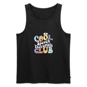 Cool Speech Therapists Club SLP Squad Speech - Männer Premium Bio Tank Top - Schwarz - Vorne - AI Model Male 178 light (178cm)