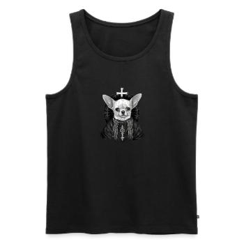 Chihuahua - Chien Pape Église Prêtre Catholique - Débardeur bio Premium Homme - noir - Devant - Michal (187cm)