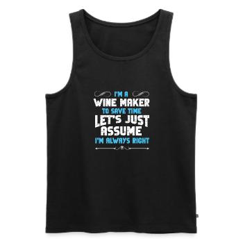 Winzer Wein Spruch für Weinliebhaber - Männer Premium Bio Tank Top - Schwarz - Vorne - Michal (187cm)