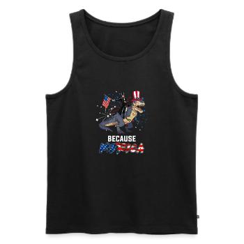 July 4th Because America - Men's Premium Organic Tank Top - black - Front - AI Model Male 178 light (178cm)