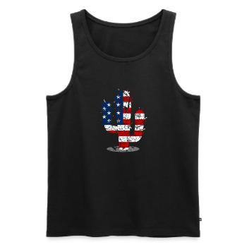July 4th Cactus US Flag - Men's Premium Organic Tank Top - black - Front - AI Model Male 178 light (178cm)