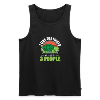 Retro Turtle I Like Tortoises And Maybe Like 3 Peo - Männer Premium Bio Tank Top - Schwarz - Vorne - Michal (187cm)