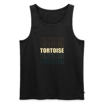 Tortoise Vintage Reptile Retro Turtle - Men's Premium Organic Tank Top - black - Front - Michal (187cm)
