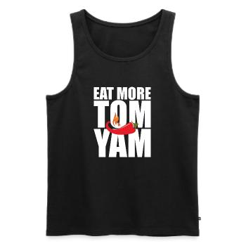 EAT MORE TOM YAM - weißes Design - Epic Shirt - Männer Premium Bio Tank Top - Schwarz - Vorne - Michal (187cm)