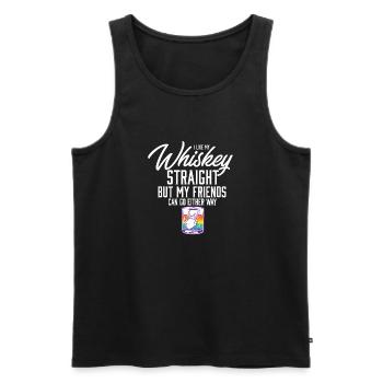 LGBT fier allié J’aime mon whisky hétéro gay - Débardeur bio Premium Homme - noir - Devant - AI Model Male 178 light (178cm)