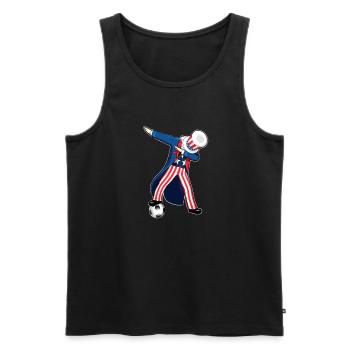 4 juillet Dabbing US Football - Débardeur bio Premium Homme - noir - Devant - Michal (187cm)