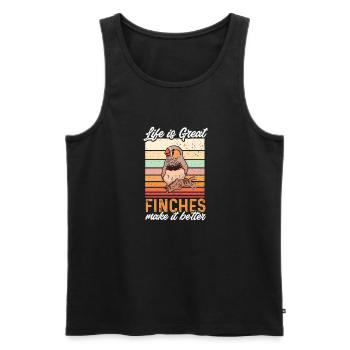 Zebrafinken Vogel Zebrafink - Männer Premium Bio Tank Top - Schwarz - Vorne - AI Model Male 178 light (178cm)