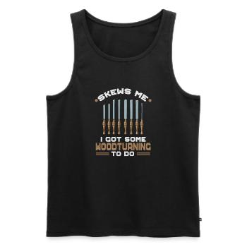 Turning Wood Lathe Lathe - Men's Premium Organic Tank Top - black - Front - Michal (187cm)