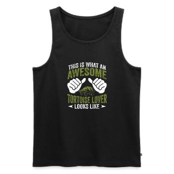 Funny An Awesome Tortoise Lover Looks Like Turtle - Männer Premium Bio Tank Top - Schwarz - Vorne - Michal (187cm)