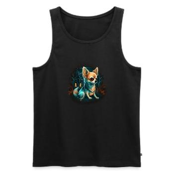 Chihuahua Costume d'Halloween - Citrouille - Débardeur bio Premium Homme - noir - Devant - Michal (187cm)