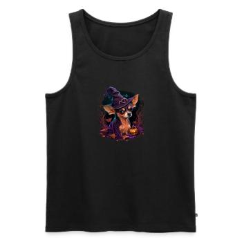 Chihuahua Costume d'Halloween - Citrouille - Débardeur bio Premium Homme - noir - Devant - Michal (187cm)