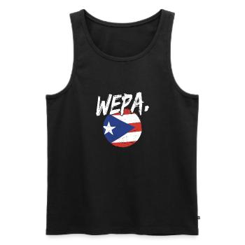 Fier drapeau portoricain de Porto Rico Wepa Latino - Débardeur bio Premium Homme - noir - Devant - Michal (187cm)