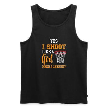 Basketball Spruch Motiv I Basketballer - Männer Premium Bio Tank Top - Schwarz - Vorne - Michal (187cm)
