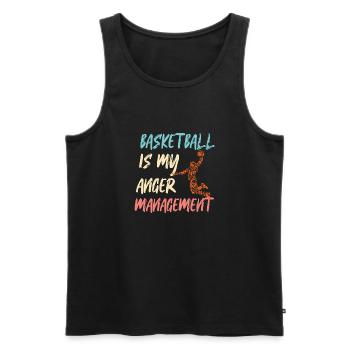 Basketball Spruch Motiv I Basketballer - Männer Premium Bio Tank Top - Schwarz - Vorne - Michal (187cm)