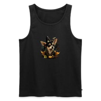 Chihuahua Costume d'Halloween - Citrouille - Débardeur bio Premium Homme - noir - Devant - Michal (187cm)