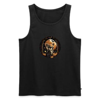 Chihuahua Costume d'Halloween - Citrouille - Débardeur bio Premium Homme - noir - Devant - Michal (187cm)