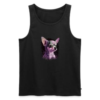 Chihuahua | Pink Jolie Rose Maman Femme ignon - Débardeur bio Premium Homme - noir - Devant - Michal (187cm)