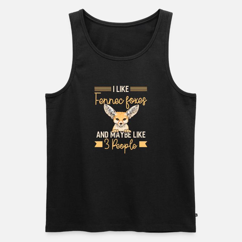 Fennek Fuchs Fennec Fox Wüstenfuchs - Männer Premium Bio Tank Top - Schwarz