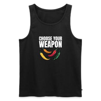Chili Pepper Lover Hot Spicy Funny Choose Your Wea - Men's Premium Organic Tank Top - black - Front - Michal (187cm)