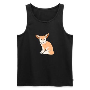 Fennek Fuchs Fennec Fox Wüstenfuchs - Männer Premium Bio Tank Top - Schwarz - Vorne - AI Model Male 178 light (178cm)