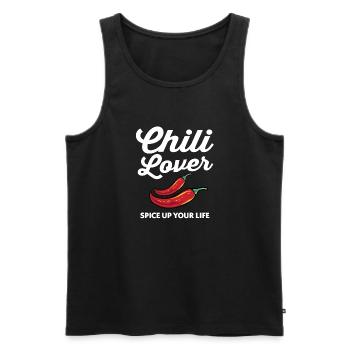 Red Pepper Spicy Food Funny Chili Lover Spice Up Y - Men's Premium Organic Tank Top - black - Front - AI Model Male 178 light (178cm)