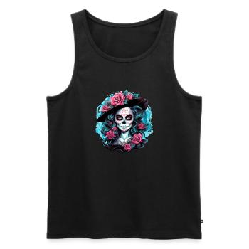 La Catrina - Débardeur bio Premium Homme - noir - Devant - AI Model Male 178 light (178cm)