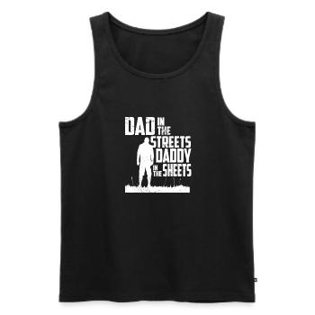 Funny Dad In The Streets Dad In The Sheets - Männer Premium Bio Tank Top - Schwarz - Vorne - AI Model Male 178 light (178cm)
