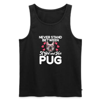 Pug Gifts for Pug Lovers - Men's Premium Organic Tank Top - black - Front - AI Model Male 178 light (178cm)