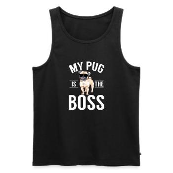 Pug Gifts for Pug Lovers - Männer Premium Bio Tank Top - Schwarz - Vorne - AI Model Male 178 light (178cm)