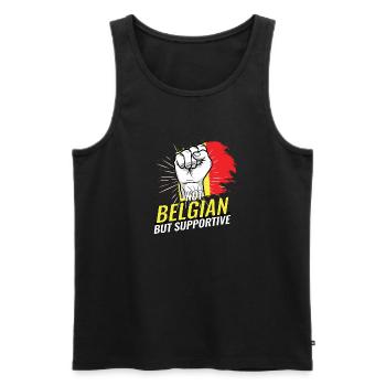 Pas belge mais favorable à la Belgique Pays du drapeau - Débardeur bio Premium Homme - noir - Devant - Michal (187cm)