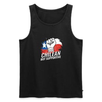 Not Chilean But Supportive Flag Country Travel - Männer Premium Bio Tank Top - Schwarz - Vorne - Michal (187cm)