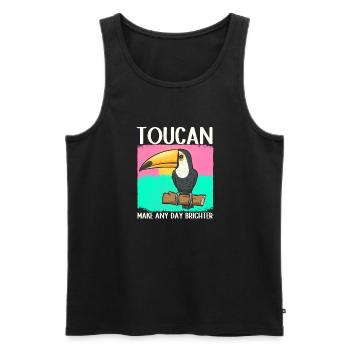 Toucan Bird Rainforest - Men's Premium Organic Tank Top - black - Front - AI Model Male 178 light (178cm)