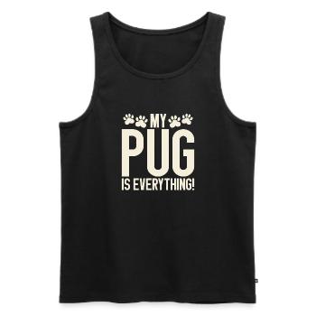 Pug Gifts for Pug Lovers - Men's Premium Organic Tank Top - black - Front - AI Model Male 178 light (178cm)