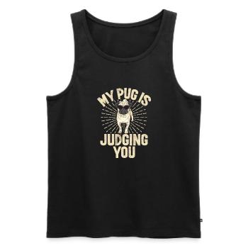 Pug Gifts for Pug Lovers - Männer Premium Bio Tank Top - Schwarz - Vorne - Michal (187cm)
