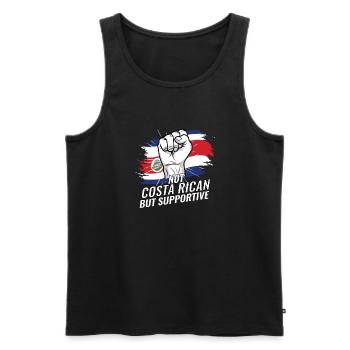 Not Costa Rican But Supportive Costa Rica Flag - Männer Premium Bio Tank Top - Schwarz - Vorne - AI Model Male 178 light (178cm)