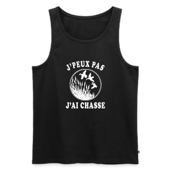 J'peux pas j'ai chasse - Débardeur bio Premium Homme - noir - Devant - AI Model Male 178 light (178cm)