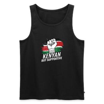 Pas kenyan mais favorable Kenya Flag Country - Débardeur bio Premium Homme - noir - Devant - Michal (187cm)