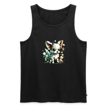 Chihuahua | Jeu Vidéo Amusant Gamer Comic Chien - Débardeur bio Premium Homme - noir - Devant - Michal (187cm)
