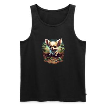 Chihuahua | Jeu Vidéo Amusant Gamer Comic Chien - Débardeur bio Premium Homme - noir - Devant - Michal (187cm)