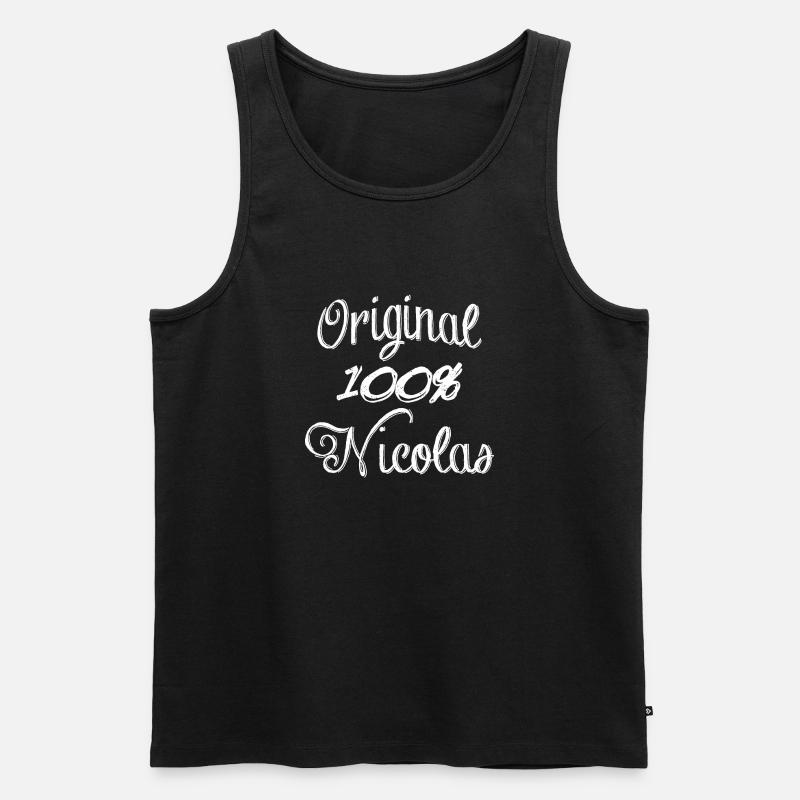 Original 100% Nicolas - Männer Premium Bio Tank Top - Schwarz