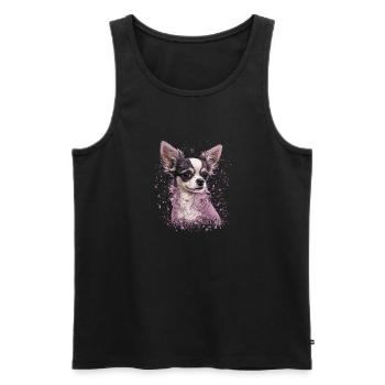 Chihuahua Puppy | Pretty Pink Dog Girly Mom Women - Men's Premium Organic Tank Top - black - Front - Michal (187cm)