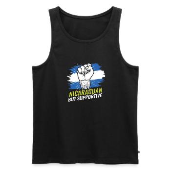 Pas nicaraguayen mais un drapeau du Nicaragua favorable - Débardeur bio Premium Homme - noir - Devant - Michal (187cm)
