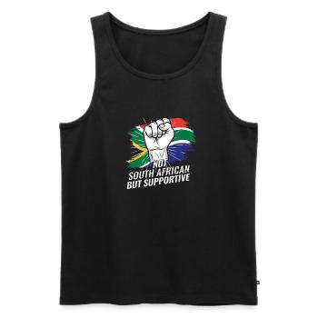 Not South African But Supportive South Africa - Männer Premium Bio Tank Top - Schwarz - Vorne - Michal (187cm)